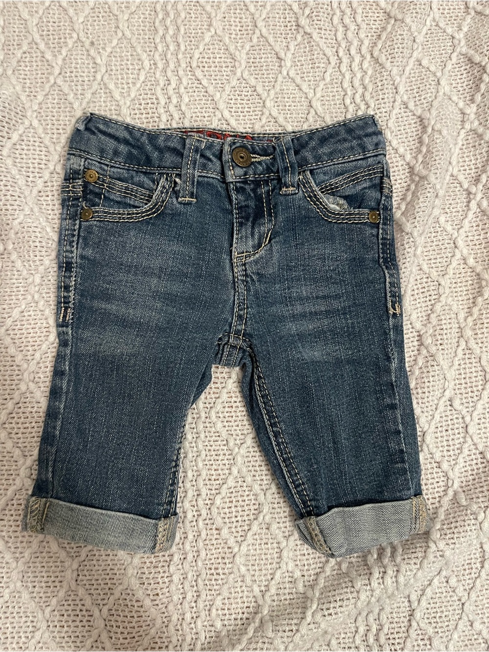 Arizona Jean Company Kids Medium Blue Rolled Cuff Denim Shorts